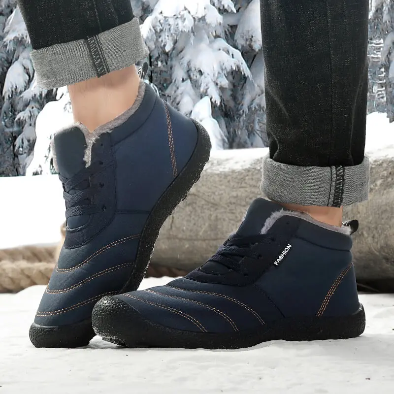 

Nice Mid-Top Warm Men's Snow Boots Winter Non-Slip Waterproof Shoes Male Thicken Size 39-48 Shoes Outdoor Comfortable Male Boots