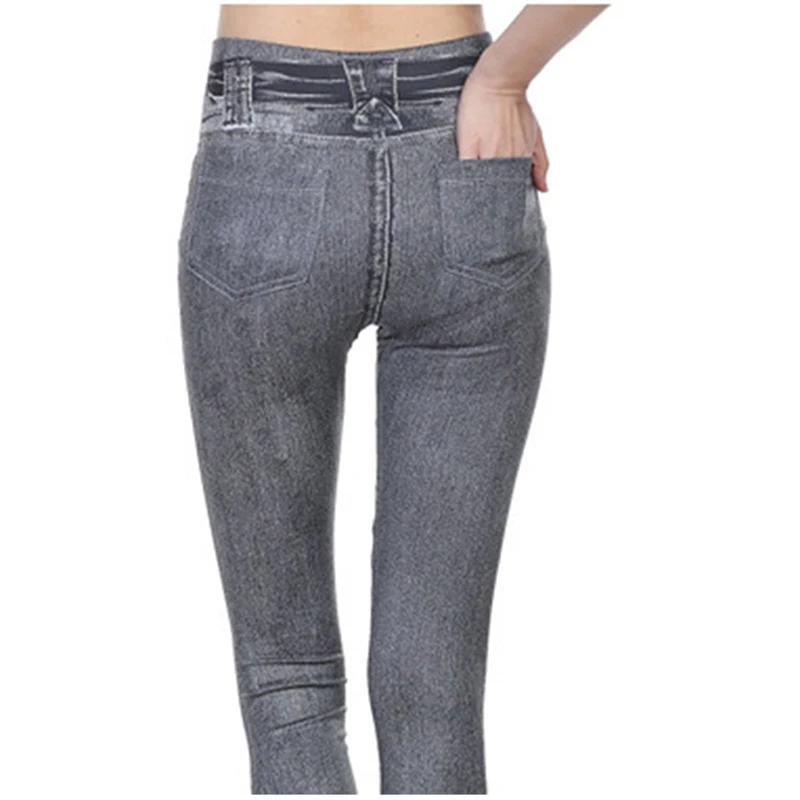 

Women Imitation Jeans Fashion Women Jeans Fashion Sexy Seamless Skinny Trousers Elastic High Waist Slim Leggings