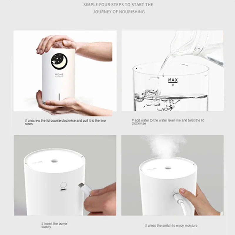 

USB Home Air Humidifier Star Sky Mini Aroma Car Diffuser Bedroom Silent Small Fresheners Creative Gift