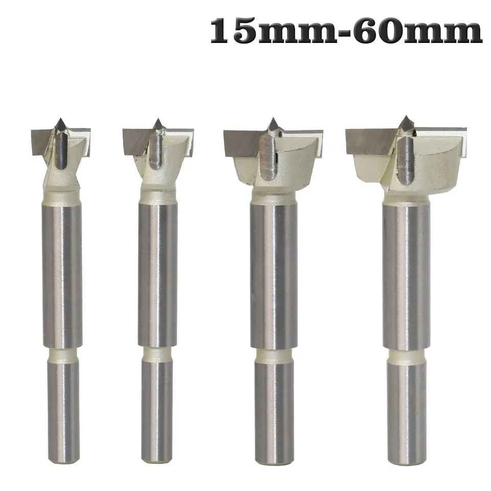 

1pcs 15mm-60mm Forstner tips Woodworking tools Hole Saw Cutter Hinge Boring drill bits Round Shank Tungsten Carbide Cutter