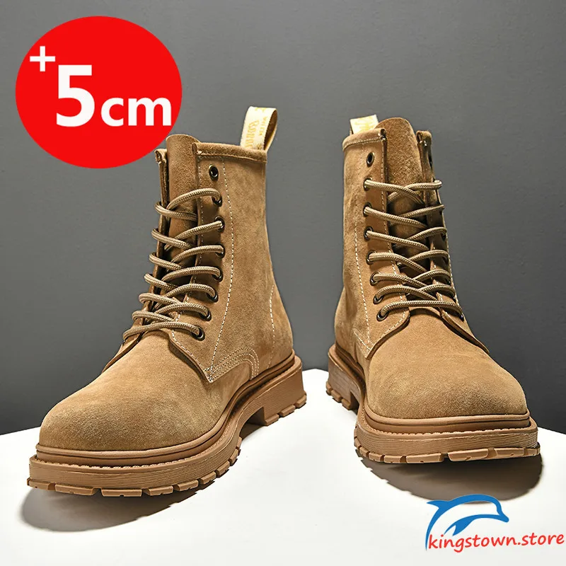 Высокие ботинки Кожаные Мужская обувь Обувь увеличивающая рост Ботинки