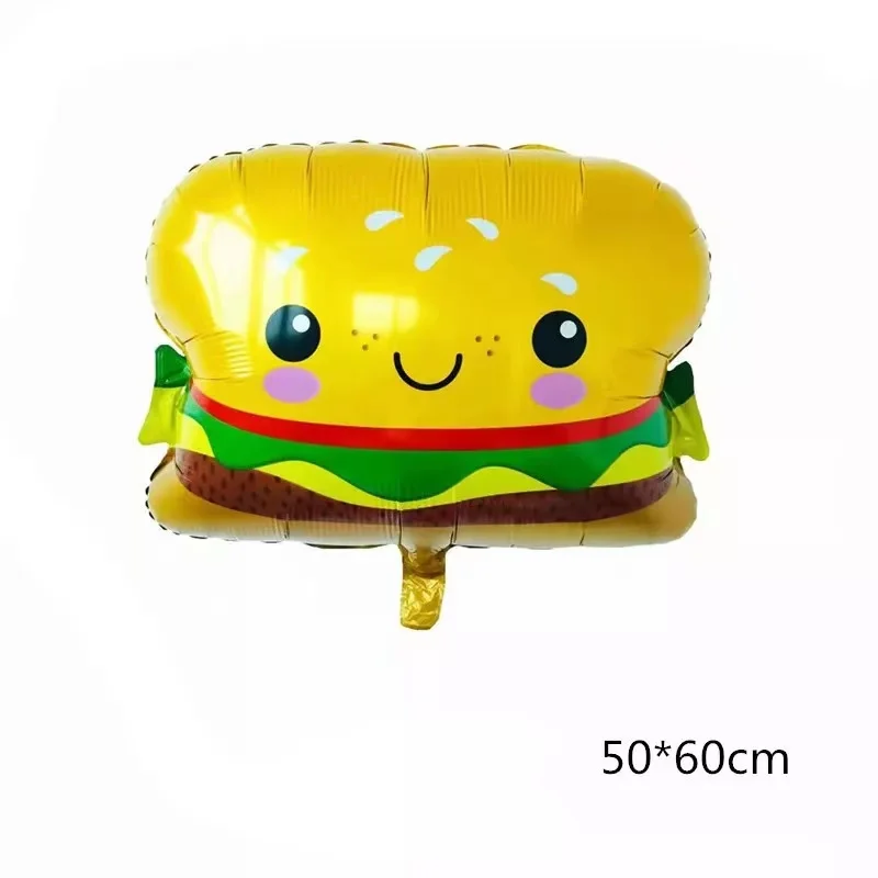 2021 Food Shaped Balloon Children's Birthday Decoration New Pizza Hot Dog Popcorn Donut Burger Aluminum Film | Дом и сад