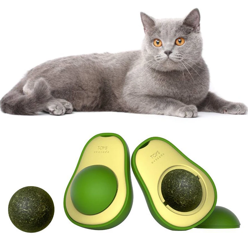 New Pet Toy Spin Mint Ball Creative Avocado Catnip Self-hey Cat Molar Teeth Edible Toys Supplies | Дом и сад