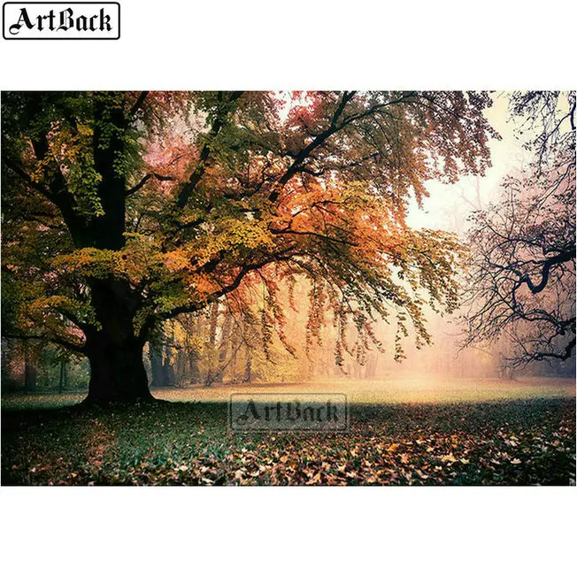 Картина из страз ARTBACK 5d сделай сам большая деревья пейзаж полная вышивка
