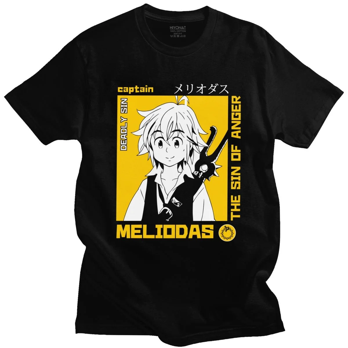 Футболка мужская хлопковая с рисунком манга семь смертных грехов топ коротким