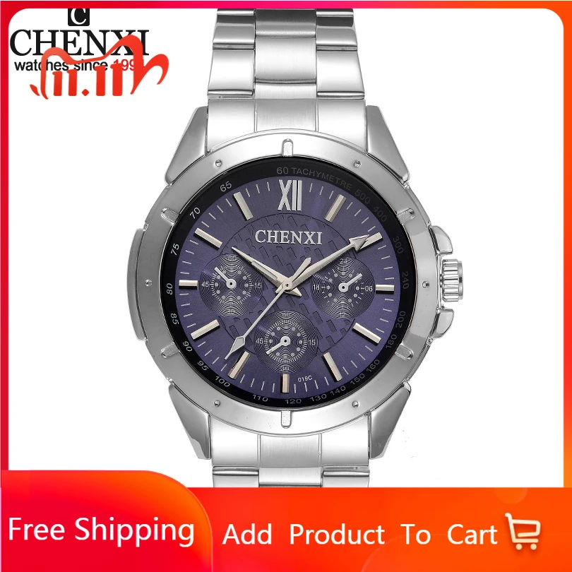 

CHENXI Men Stainless Steel Band Watches Men's Quartz Watch Man Luxury Brand Fashion Clock Wristwatches Montre Homme xfcs