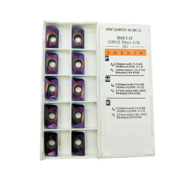 HRC65° APMT1604PDER-M карбидные вставки 25R0. 8 поворотные режущие пластины для BAP 400R 10P