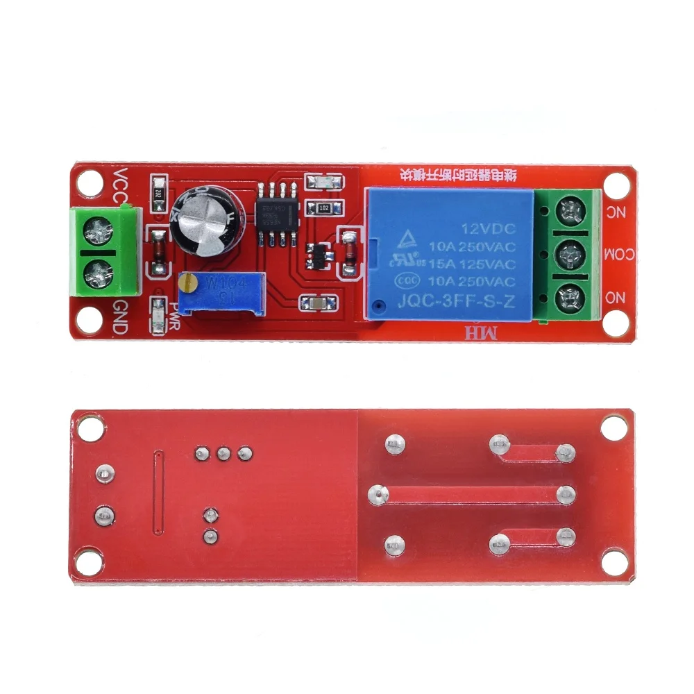1PCS NE555 Timer Switch Adjustable Module Time delay relay DC 12V Delay shield 0~10S | Электронные компоненты и