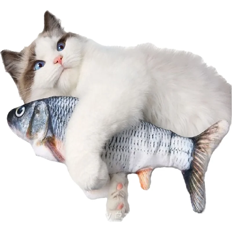 30 см игрушки для кошек электрическая рыба кошка плавающая плюшевая имитация рыбы