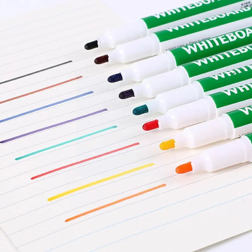 

8 Pcs a Set of Erasable Whiteboard Pen Mini Painting Marker Children's Low Education Odor Learning Tool Office Pen Pen W8R3