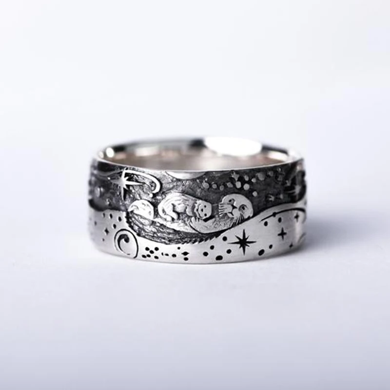 Модные милые кольца для женщин Подводный животных Луна Звезды мира перстни часть