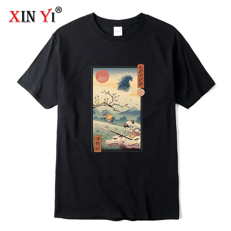 

XIN YI Men's high quality t-shirt 100%cotton Anime printed T-shirt casual funny loose new designs short sleeve mens t shirt tops
