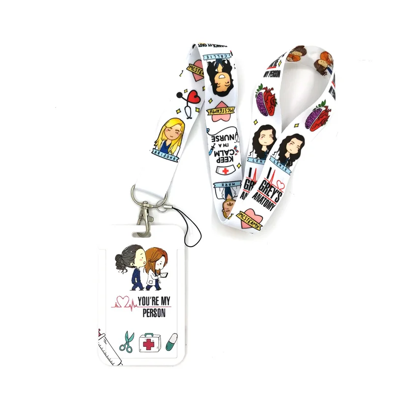 

Grey's Anatomy Medical Doctor Nurse Key lanyard Car KeyChain ID Card Pass Gym Mobile Phone Badge Kids Key Ring Holder Jewelry