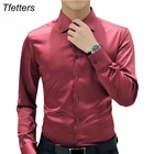 Шелковая рубашка TFETTERS, для мужчин, роскошная, для свадьбы, вечеринки, с длинным рукавом, для смокинга, из мерсеризованного хлопка
