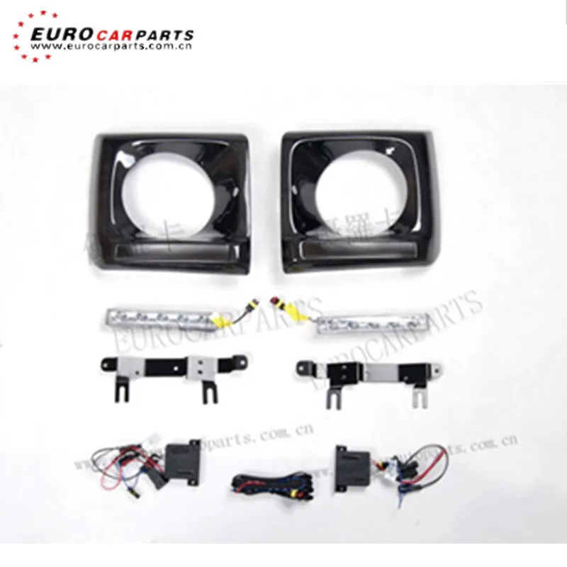 

G class carbon fiber DRLs cover fit for W463 head light covers with LED lights for G wagon W463 G63 G65