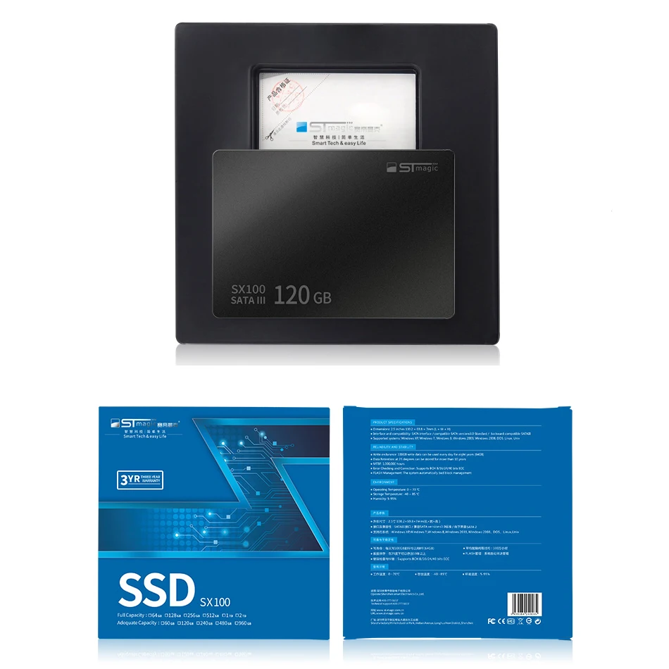 STmagic SX100 SSD 120  240  256 512 1       2, 5  SATA III HDD