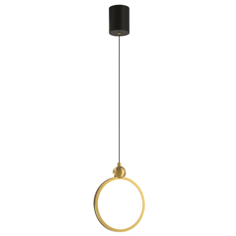 

Bedside Small Drop Light Modern Simple Creative Gold Ring Bright Led Pendant Lamp Suspension 2071