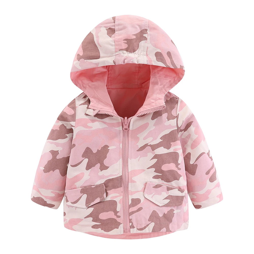 MudKingdom Girls Outwear Camouflage Hoodie Long Sleeve Jacket Fashion Wearing on Both Sides Autumn Warm Coat for | Детская одежда и