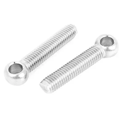 

M10x50mm Machine Lifting 304 Stainless Steel Plain Eye Bolts Eyebolt 2Pcs
