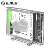 orico 2 5 transparent hdd case usb 3 1 type c to sata external hard drive enclosure 2 5 inch ssd hard disk hdd box with stand