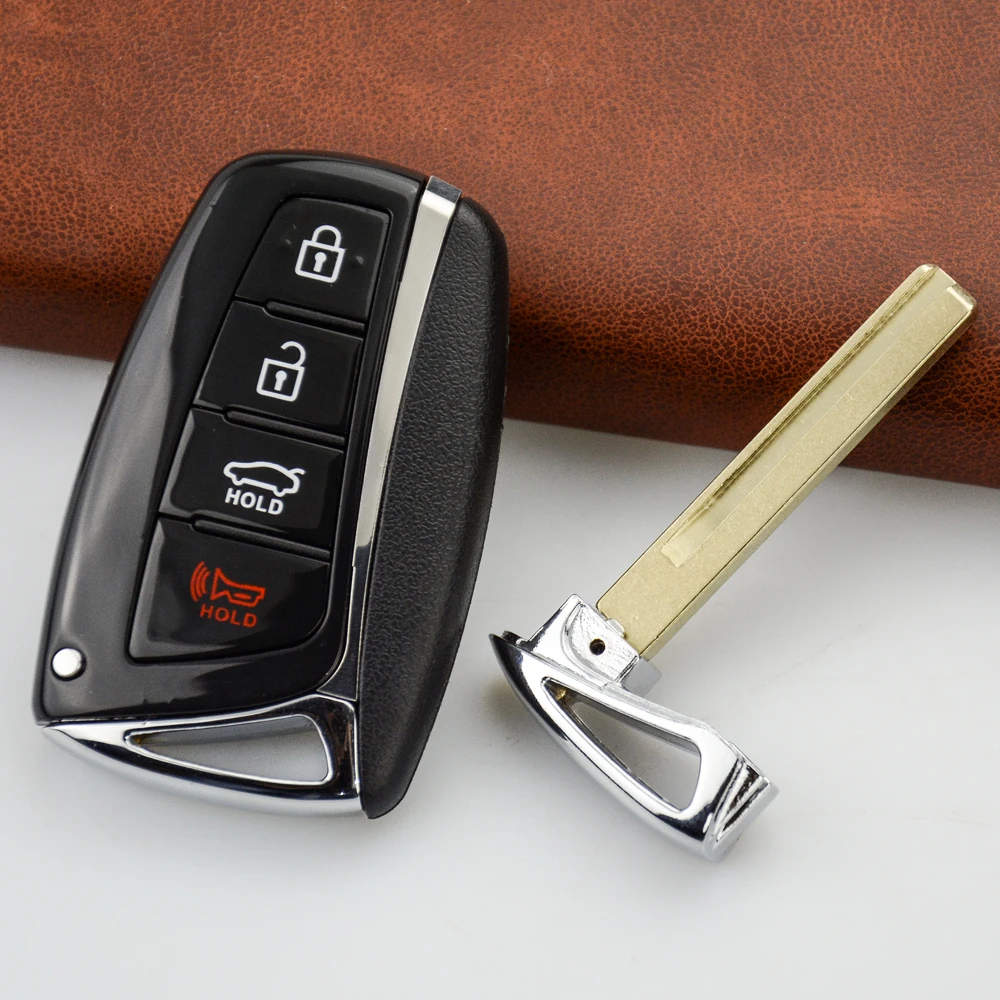 OkeyTech 4 кнопки авто ключ оболочки Fob для hyundai Genesis 2013- Santa Fe Equus Azera сменный Футляр для ключей удаленный чехол