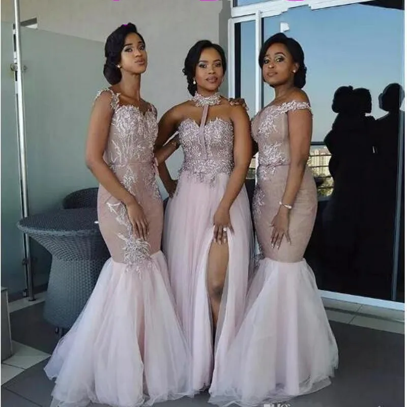 

Fashionable Mermaid Strapless Applique Wedding Bride Bridesmaid Dresses