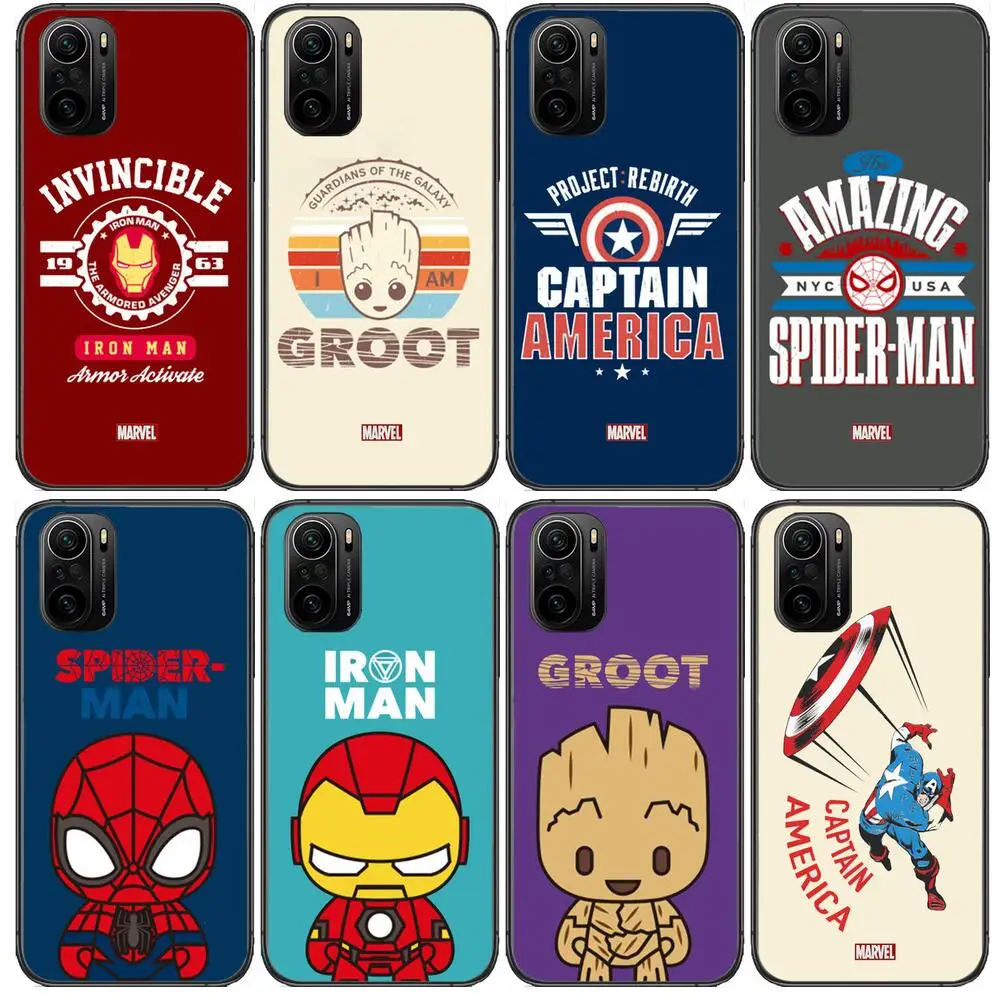 

New Marvel superhero Phone Case For xiaomi redmi POCO F1 F2 F3 X3 Pro M3 9C 10T Lite NFC Black Cover Silicone Back Prett mi 10 u