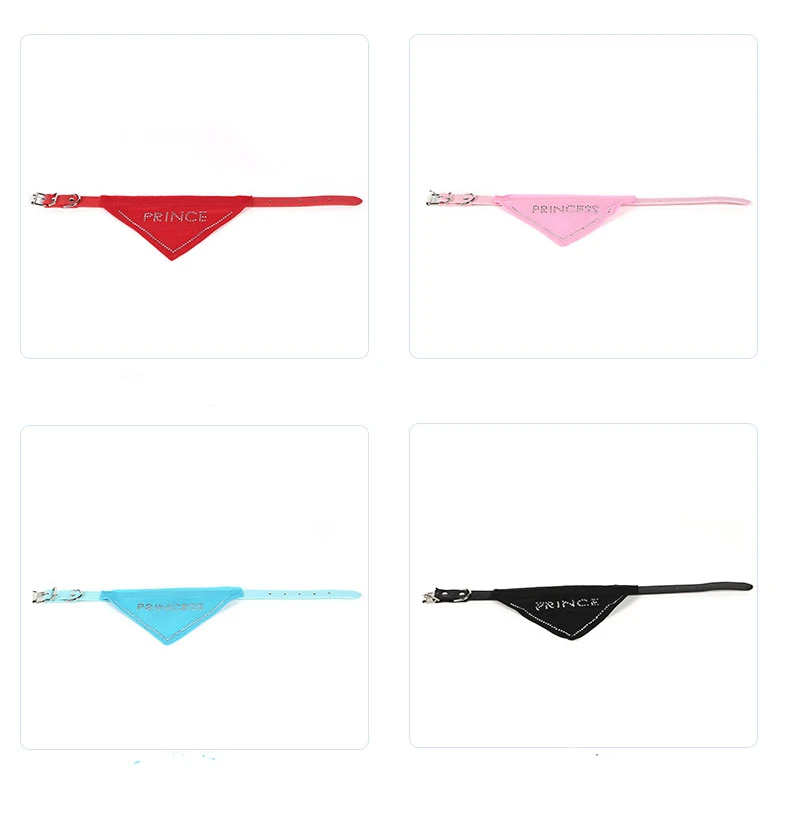 

Pet Collar PU Leather Willow Nail Triangular Scarf Belt Collar Adjustable Buckle Cat Dog Collar Comfortable