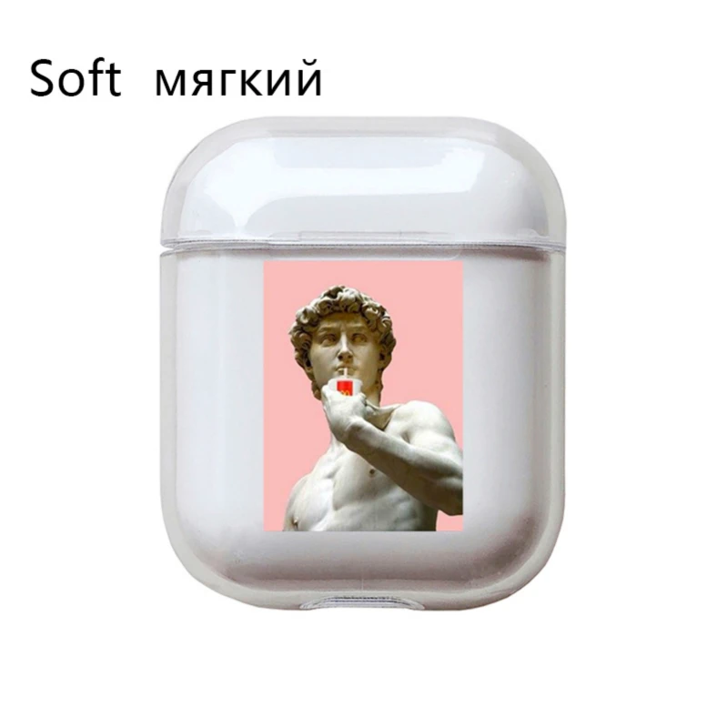 Милый чехол для Apple airpods чехол со смешными героями из мультфильмов статуи искусство Беспроводной Bluetooth наушники чехол для переноски 1/2 мягкие Защитный чехол - Цвет: I200894