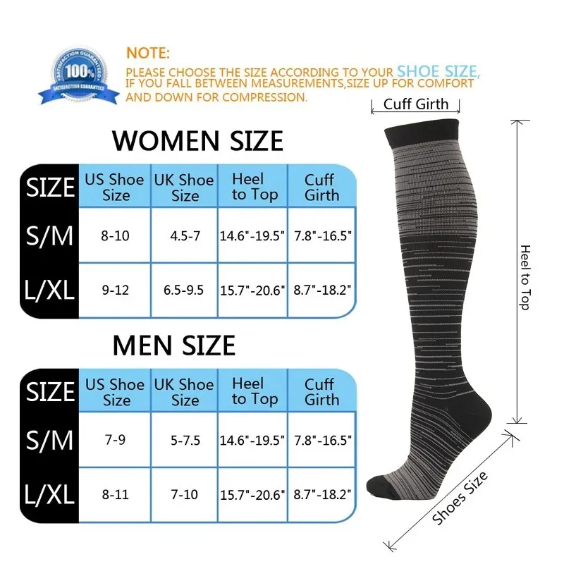 

Compression Socks Knee High/Long Printed Polyester Nylon Hosiery Footwear Accessories