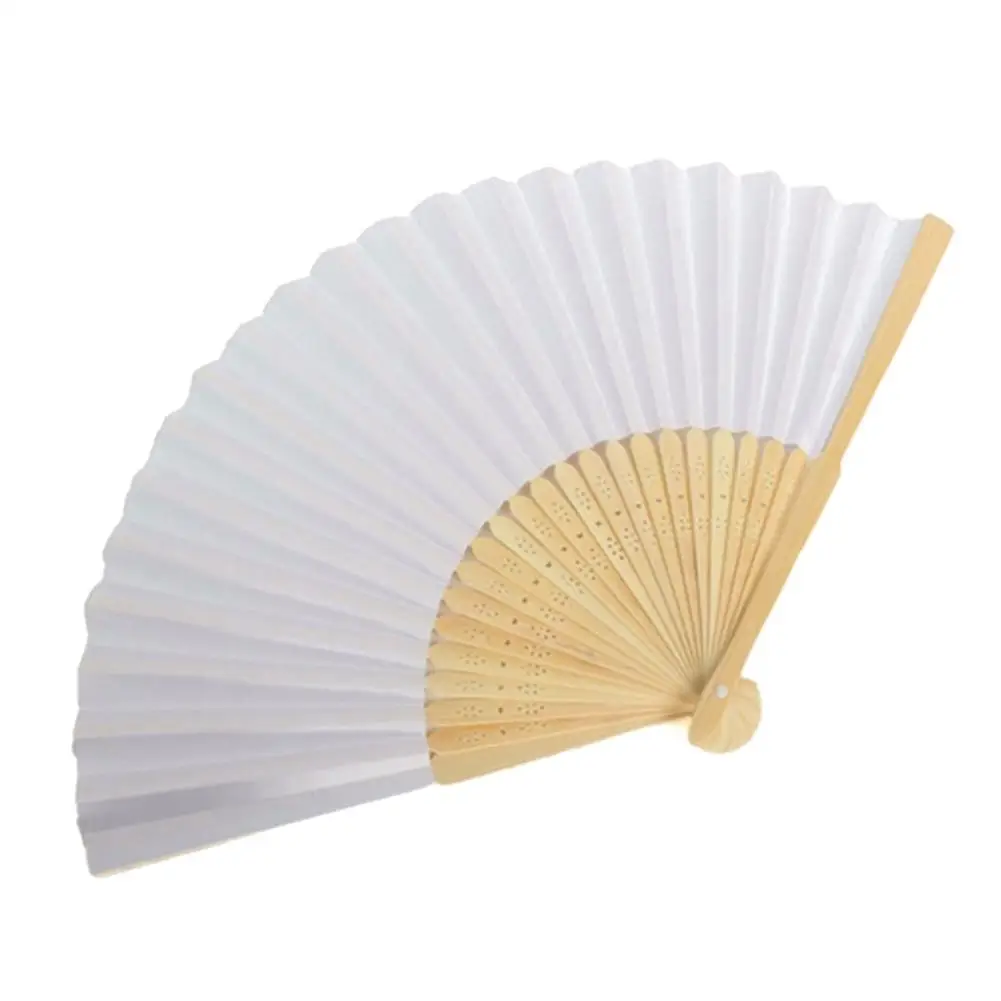 

Blank White DIY Paper Bamboo Folding Fan for Hand Practice Calligraphy Painting Drawing Wedding Party Gift Ornament