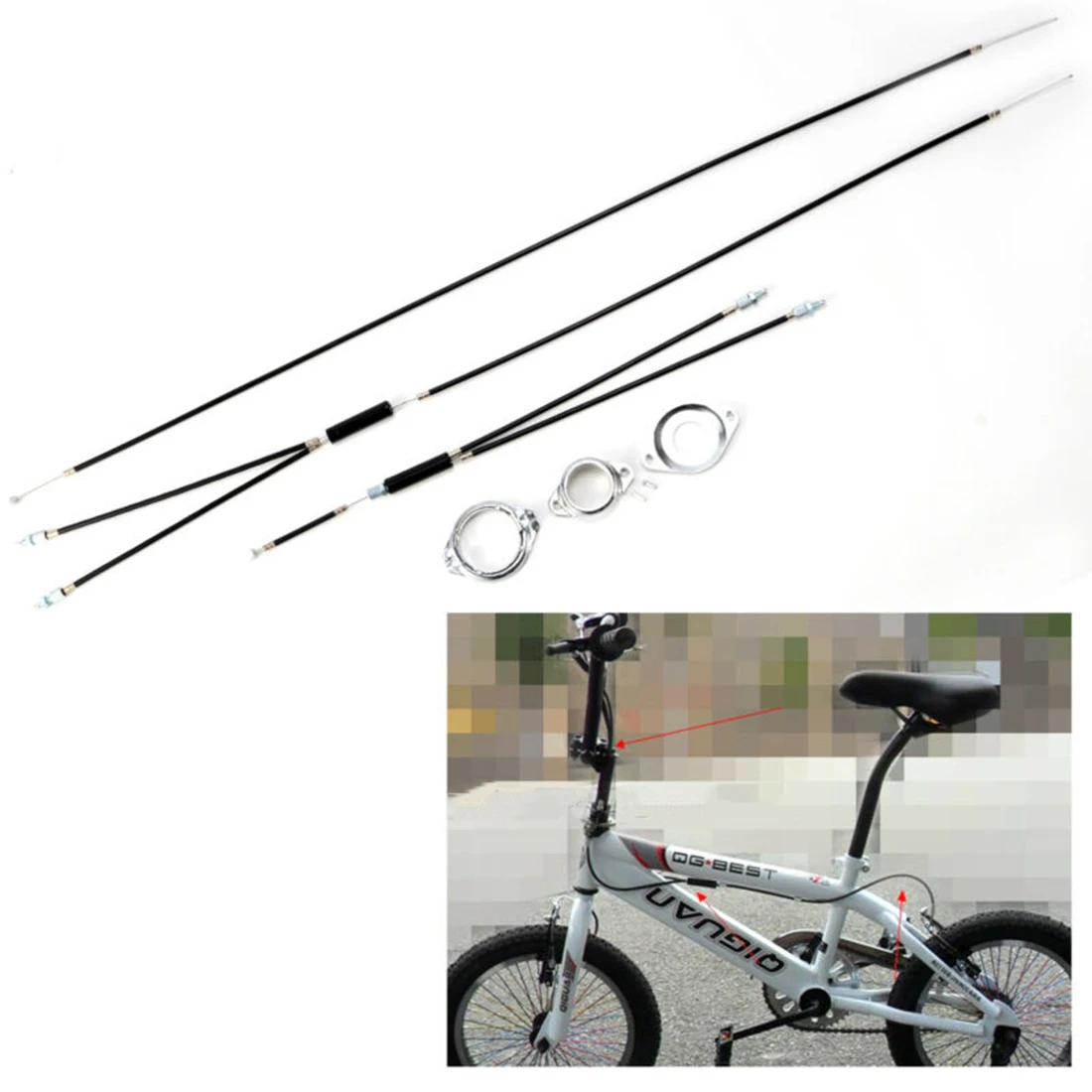 

Gyro Bicycle Gyro Cables Cables Front / Rear Spinner Black Bicycle Tools