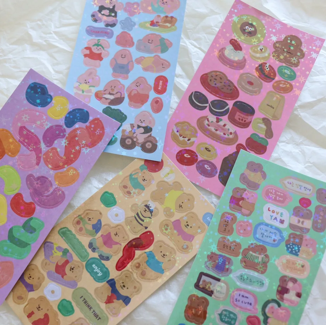 Ins кавайный проект &quotМедвежонок Лазерная голографическая Стикеры для