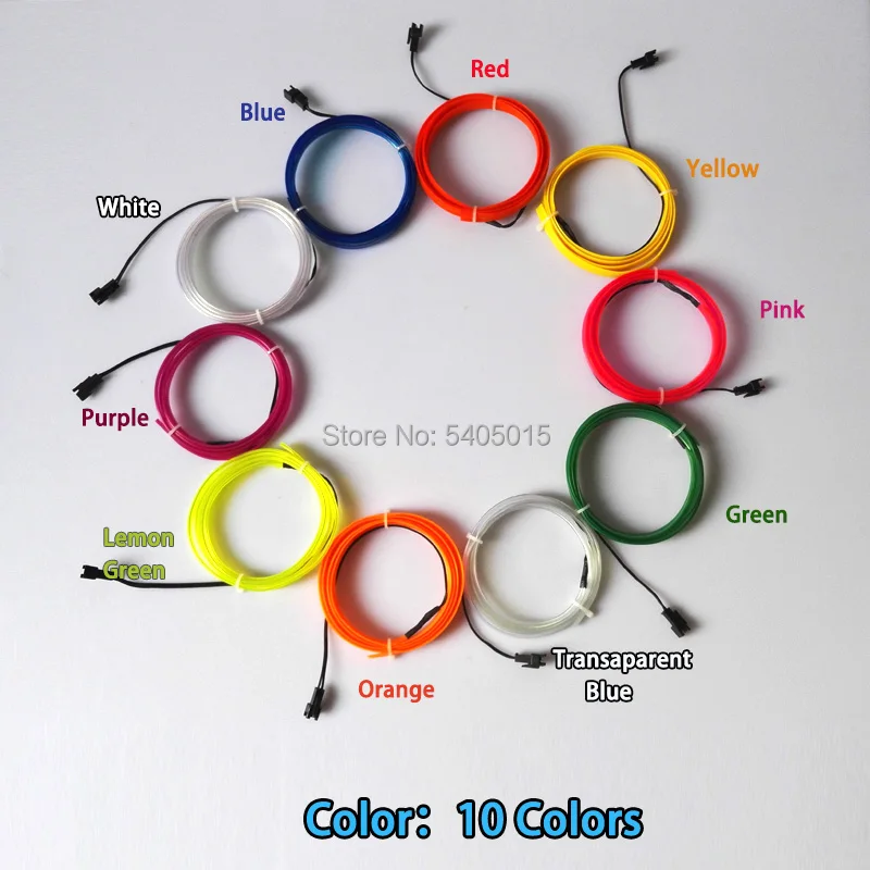 1M 2.3mm-Skirt EL Wire Powered by DC12V LED Strip Blink Cable Rope Tube Birthday Holiday DIY Decoration For Television Backlight |