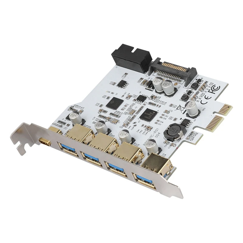 Pci-E на Usb3.0 4-Порты и разъёмы Тип-C адаптер карты расширения разъем Dual Интерфейс для