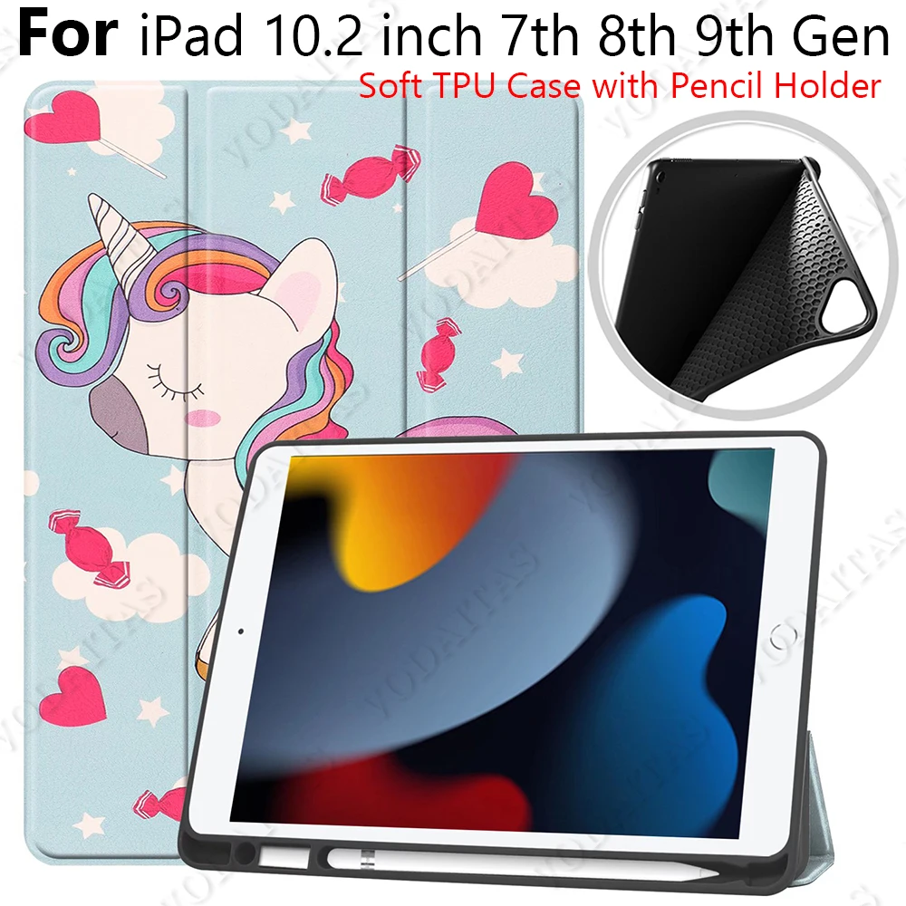 

Чехол для iPad 10,2 дюйма 2021 2020 2019, умный чехол с держателем для карандашей, чехол для iPad 9 10,2 дюйма 9 8 7 поколения A2603