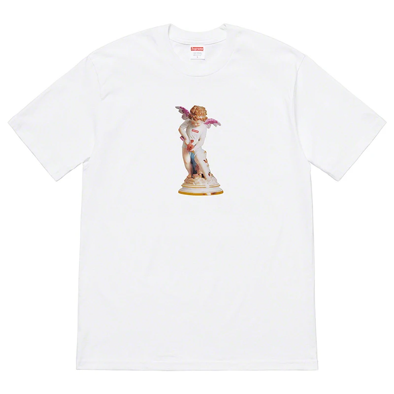 

19SS Supreme Cupid Tee Cupid Angel Statue Little Angel Loose Short-sleeved T-shirt for Men and Women