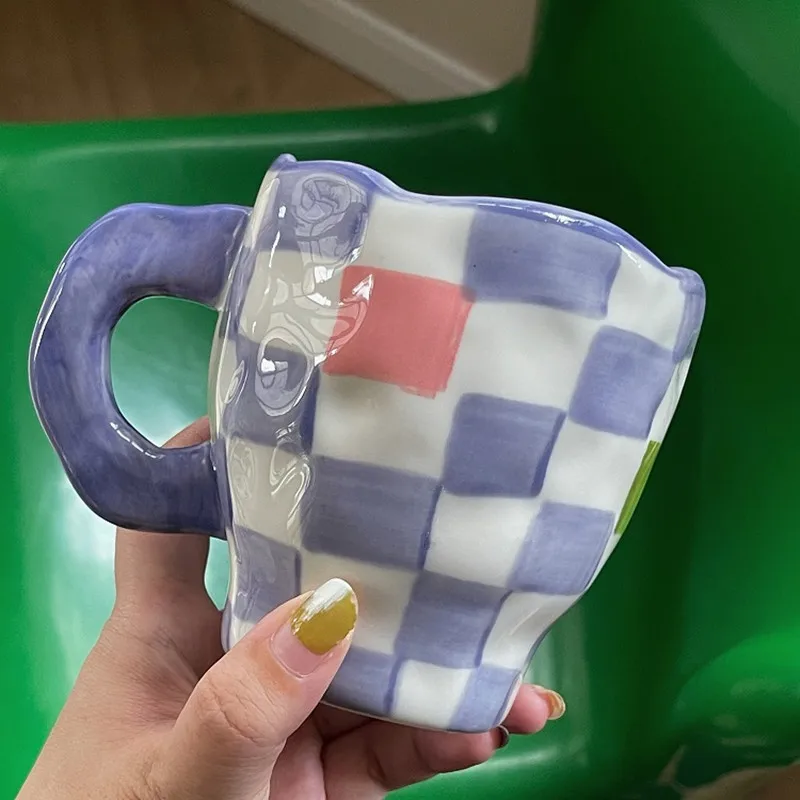 Cutelife черная решетчатая керамическая кофейная чашка кружка домашнее украшение