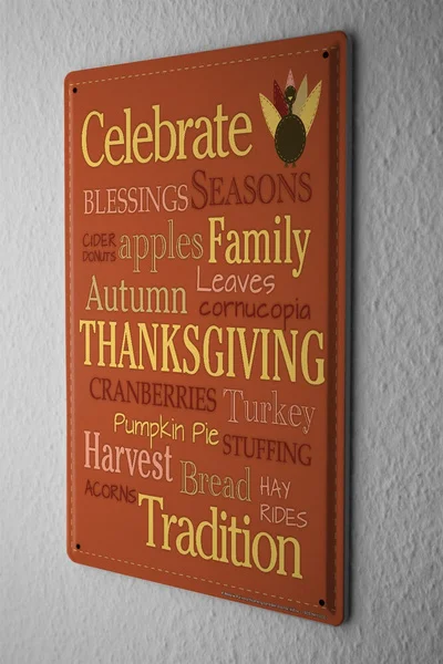 

Tin Sign Seasons Decoration Autumn Thanksgiving Celebration Wall Metal Signs 8X12