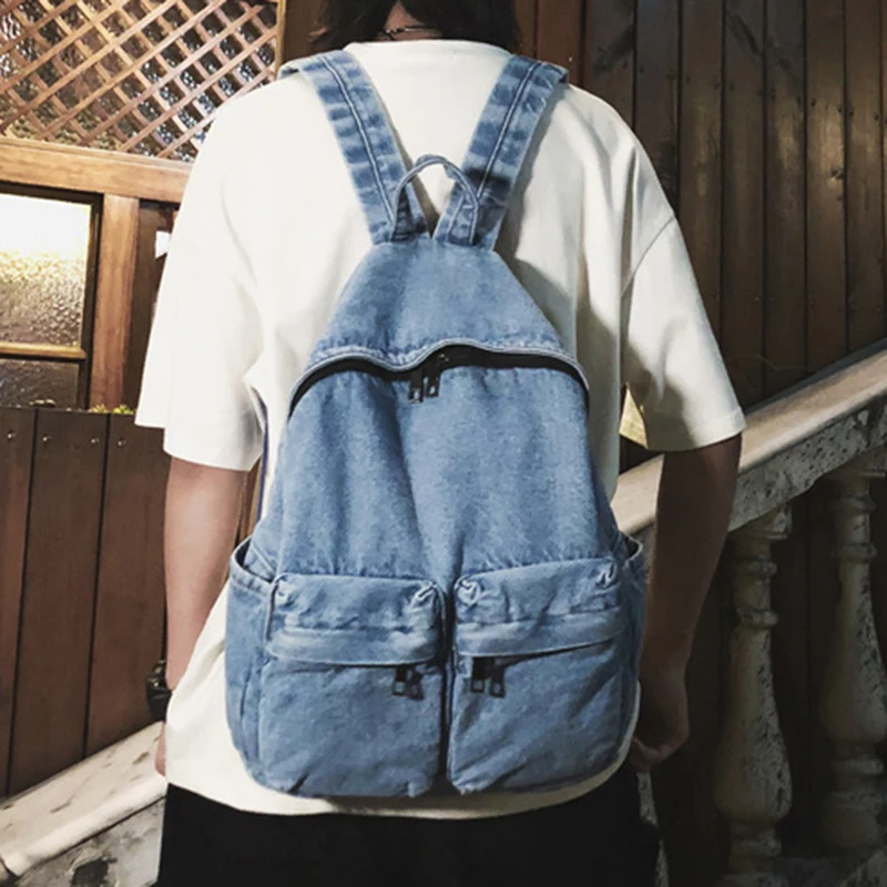

2021 Vintage Denim Women Backpack Girl Backpack Students Shoulder Bags Teen Girl School Bag Female Student Backpack