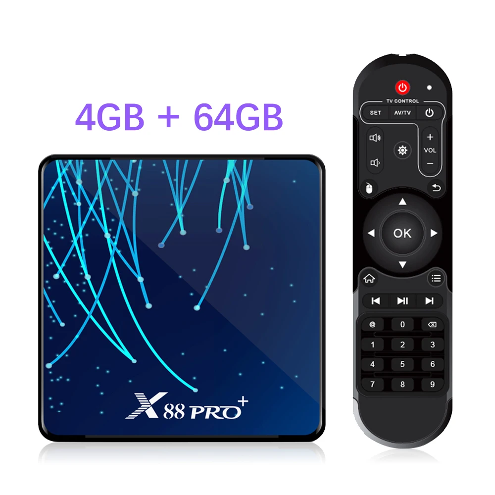 4G 64G Android 9,0 ТВ приставка 4 Гб 128 Гб Rockchip RK3368PRO 1080p 4K 60fps USB3.0 Google голосовой помощник Netflix X88 PRO Plus 32 Гб 64 ГБ - Цвет: 4G 64G
