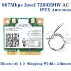 Беспроводная Двухдиапазонная Wi-Fi карта для Intel 7260 7260HMW Half Mini PCI-E 2,4G5 ГГц 1200M Bluetooth 4,0 Wi-Fi адаптер 7260ac 802.11ac