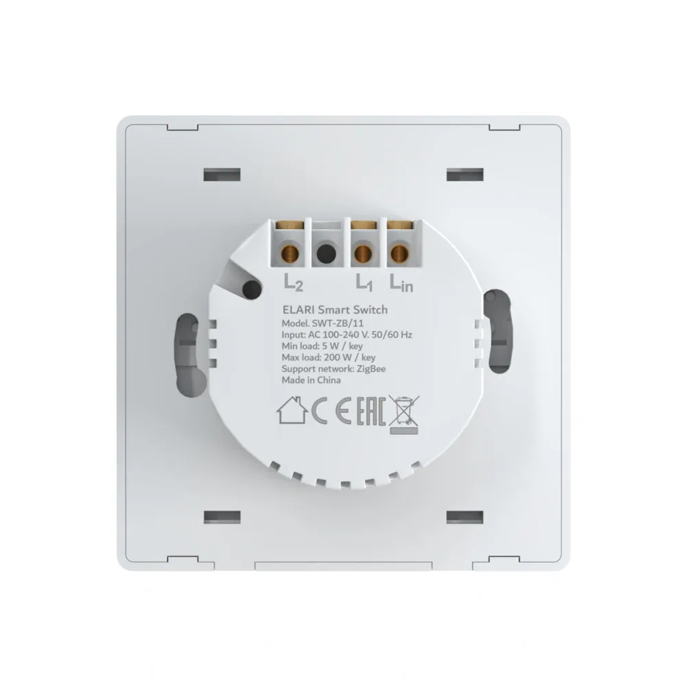 Умный двухклавишный ZigBee выключатель Elari Smart Switch Double|Выключатели| |