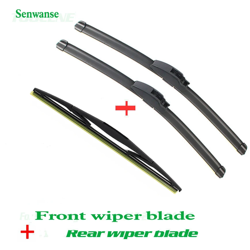 Senwanse Front and Rear Wiper Blades For Nissan Note 2006-2018 High quality Windshield Windscreen Wiper 24"+14"+12"