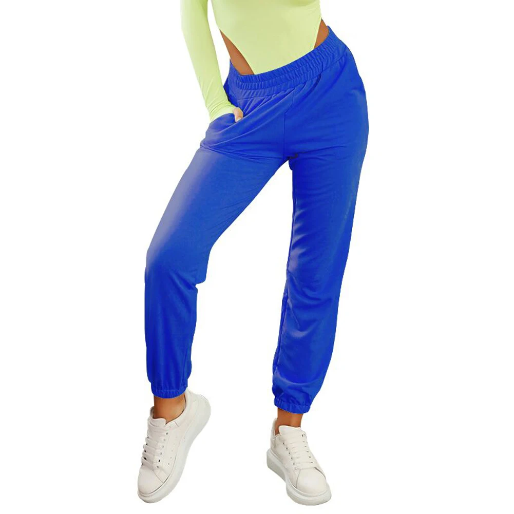 

Solid Color Women Tracksuit High Elastic Waist Joggers Pants Street Style Fashion Ladies Loose Sweatpants Sports Trousers Set