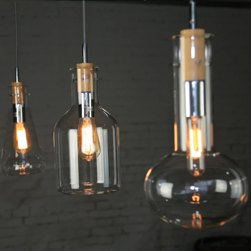

Современные американские ретро-подвесные светильники в стиле лофт для ресторана, гостиной, креативная стеклянная Подвесная лампа, бесплат...