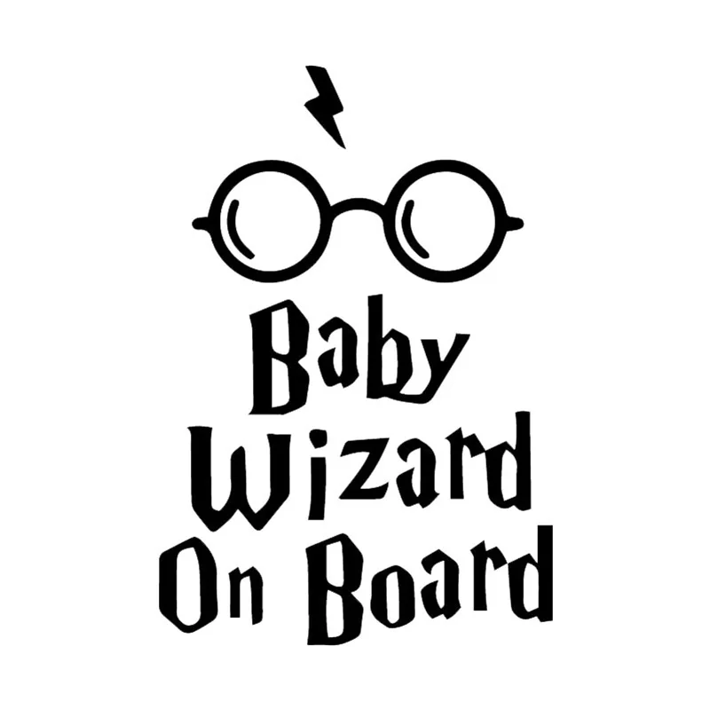 

11.2X16.5CM Baby Wizard on Board Body Window Car Sticker Funny Vinyl Decal Accessories