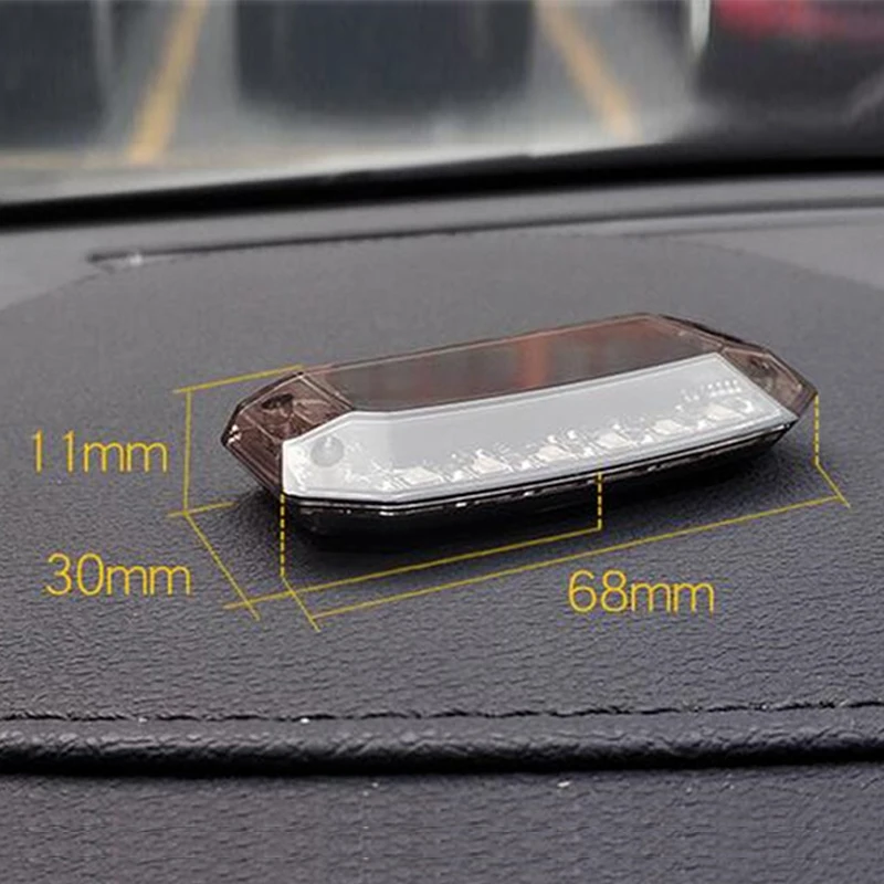 

6LED Car Alarm Security Flash Burglar Deterrent Red/Blue Car Anti-Theft Fake Solar Vibration