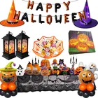 MEIDDING Хэллоуин украшения для вечеринки сделанные своими руками Счастливый Хэллоуин письмо фольгированные шары Тыква салфетки светодиодный шляпа ведьмы для Хэллоуина вечеринки