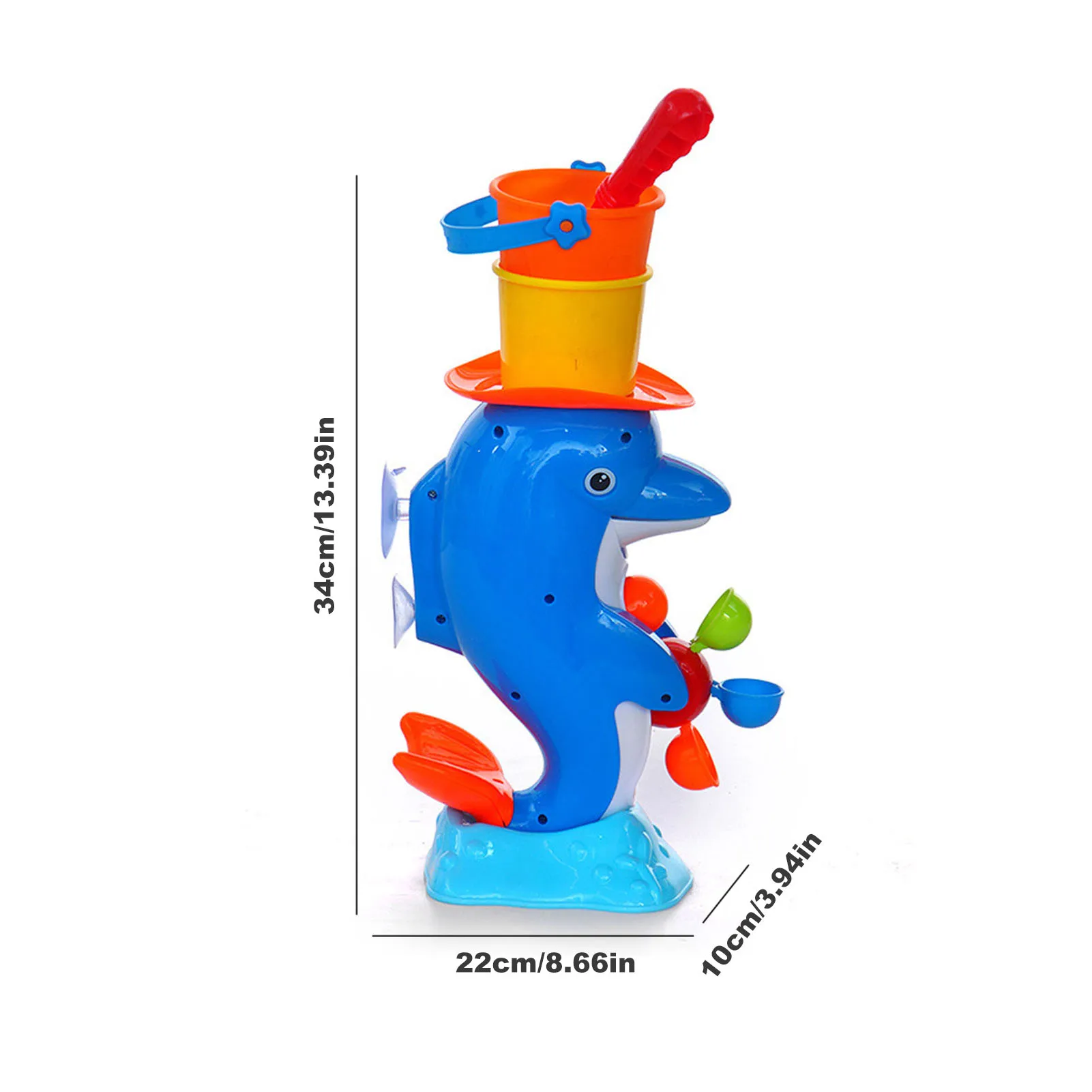 

Beach Bath Toys Cute Safe Dolphin-Shaped Water Leaking 3-Piece Set Sand-Toys for Sand Castle Digging Sand Too Sandbox for Kids